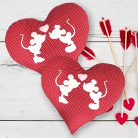 Μαξιλάρι Καρδιά Πουάν, Mickey-Minnie