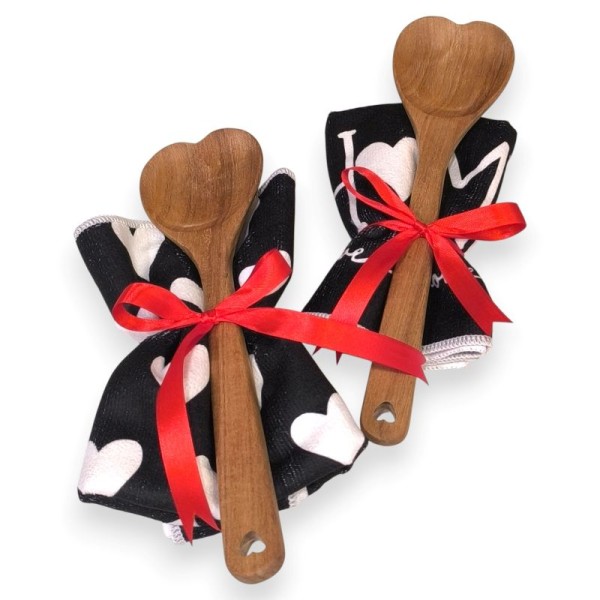 Σετ Δώρου Πετσέτα και Κουτάλα Καρδιά