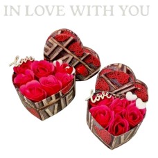 Κουτί Καρδιά με Σαπουνάκια Τριαντάφυλλα