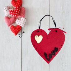 Κρεμαστή Ξύλινη Καρδιά Love