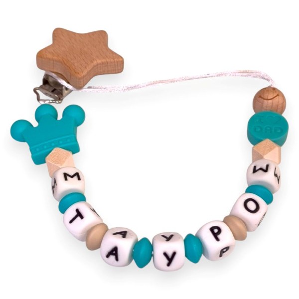 Κλιπ Πιπίλας με Όνομα, Κορώνα και love mum-dad