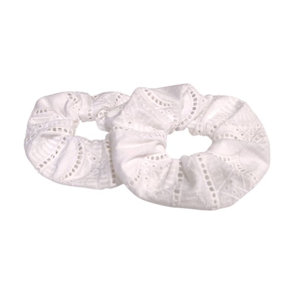 Scruncie Broderie XL White 