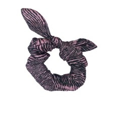 Scruncie Bow Bunny Pink Zebra