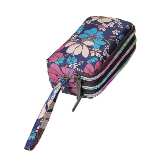 Πορτοφόλι 3 Θέσεων Floral Μπλε