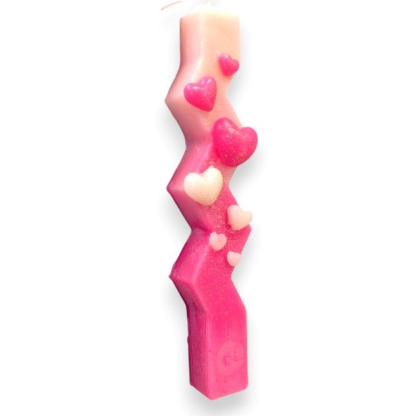 Λαμπάδα Heart Pink Ζικ-Ζακ