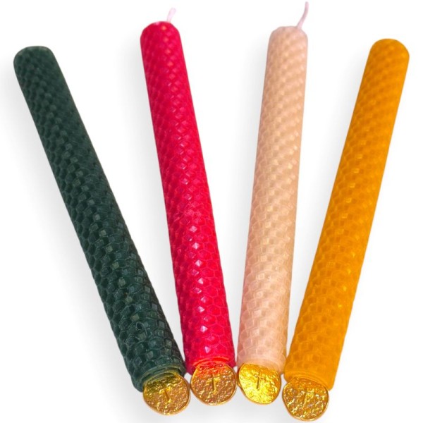 Λαμπάδα Μελισσοκέρι με Μεταλλικό Σταυρουδάκι