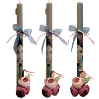 Λαμπάδα Κορίτσι με Παιώνιες