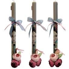 Λαμπάδα Κορίτσι με Παιώνιες