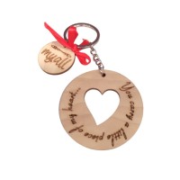 Μπρελόκ Ξύλινο Piece of Heart