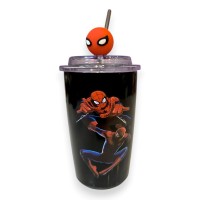 Θερμός Spiderman με Μεταλλικό Καλαμάκι