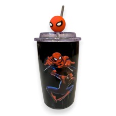Θερμός Spiderman με Μεταλλικό Καλαμάκι