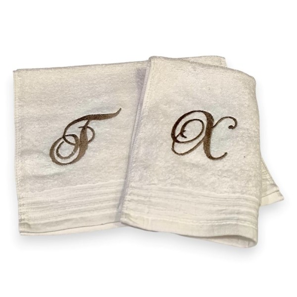 Πετσέτα με Κέντημα, Καλλιγραφικό Μονόγραμμα