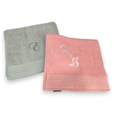 Σετ Πετσέτες με Κέντημα, Καλλιγραφικά Μονογράμματα Σύμβολο και Ημερομηνία