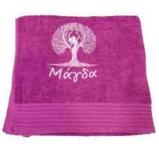Πετσέτα με Κέντημα Oak Woman και Όνομα