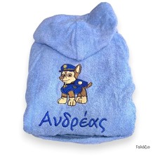 Παιδικό Μπουρνούζι με Όνομα-Chase, Paw Patrol