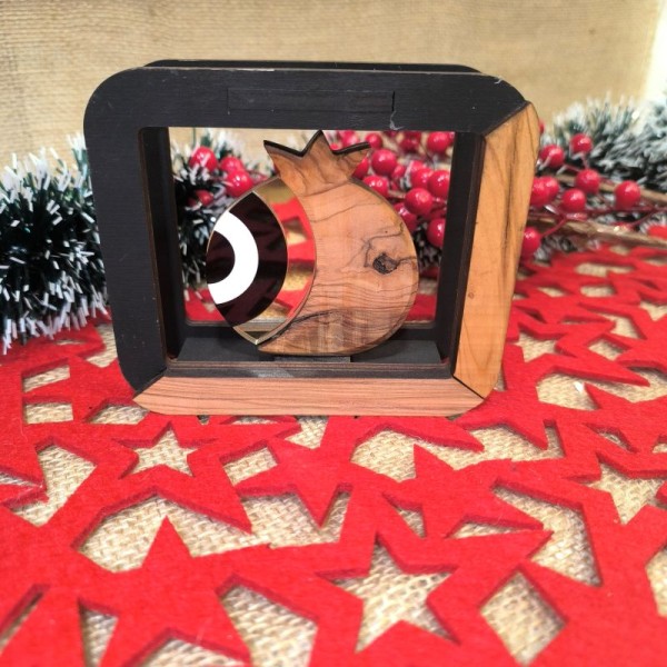 Επιτραπέζιο Exlusive Τετράγωνο Γούρι Ρόδι-Μάτι