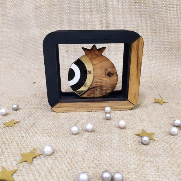 Επιτραπέζιο Exlusive Τετράγωνο Γούρι Ρόδι-Μάτι