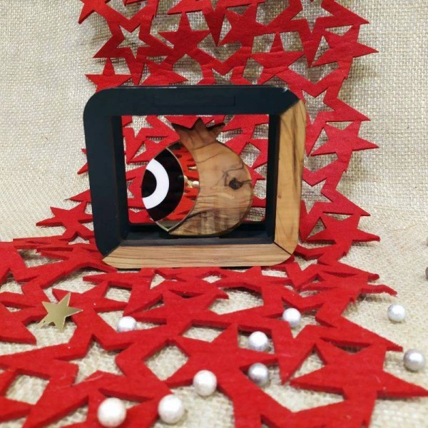 Επιτραπέζιο Exlusive Τετράγωνο Γούρι Ρόδι-Μάτι