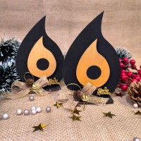 Γούρι Δάκρυ-Μάτι Ξύλινο σε Βάση