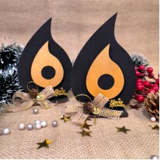 Γούρι Δάκρυ-Μάτι Ξύλινο σε Βάση