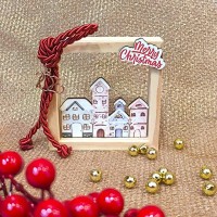 Γούρι Καδράκι με Σπιτάκια 