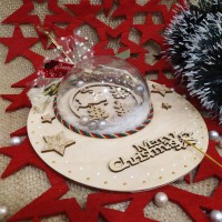 Κρεμαστό Γούρι με χιονόμπαλα και Tάρανδο Natu...