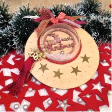 Κρεμαστό Γούρι με χιονόμπαλα, Τάρανδος Μπορντώ