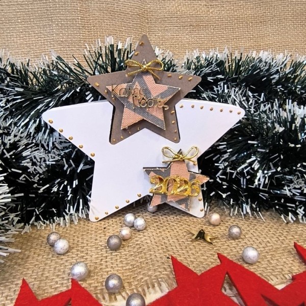 Επιτραπέζιο Γούρι Διπλό Αστέρι με Plexiglass 