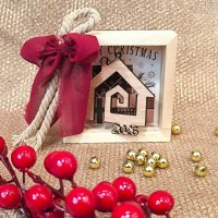 Γούρι Καδράκι με Σπιτάκι