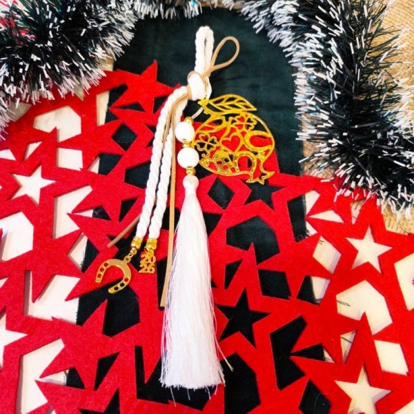 Κρεμαστό Γούρι Ρόδι Τριφύλλι