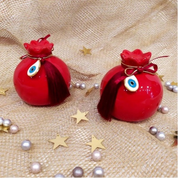 Κεραμικό Διακοσμητικό Ρόδι, Κόκκινο