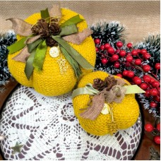 Χριστουγεννιάτικη  Πλεκτή Κολοκύθα Μουστ...