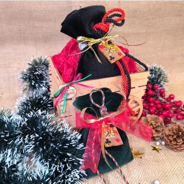 Γούρι Βελούδινο Πουγκί με Plexiglass Τραπουλόχαρτο