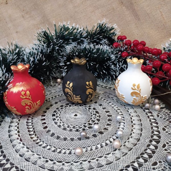 Διακοσμητικό Ρόδι με Χρυσά Κλαδιά