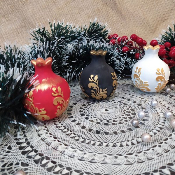 Διακοσμητικό Ρόδι με Χρυσά Κλαδιά