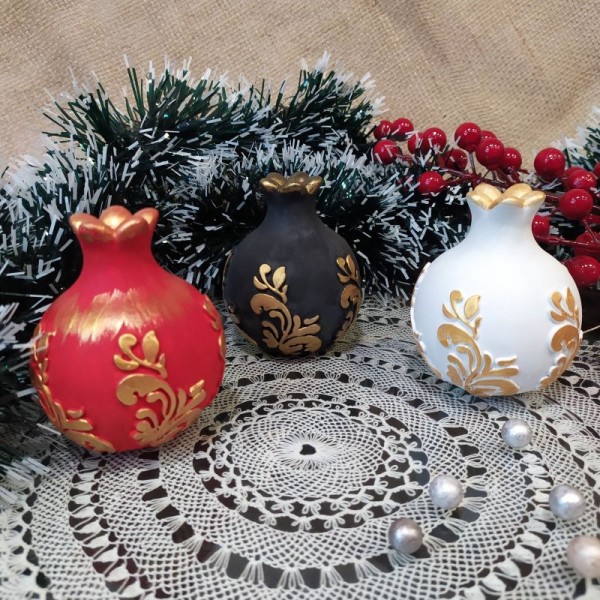 Διακοσμητικό Ρόδι με Χρυσά Κλαδιά