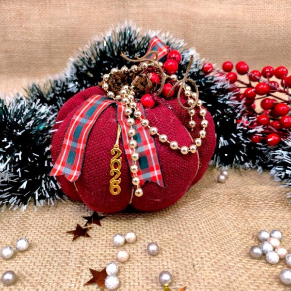 Χριστουγεννιάτικη Κολοκύθα Γούρι Μπορντό