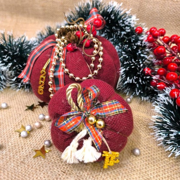 Χριστουγεννιάτικη Κολοκύθα Γούρι Μπορντό