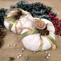 Κολοκύθα Γούρι, Λευκή με Χρυσές Ρίγες