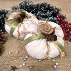 Κολοκύθα Γούρι, Λευκή με Χρυσές Ρίγες