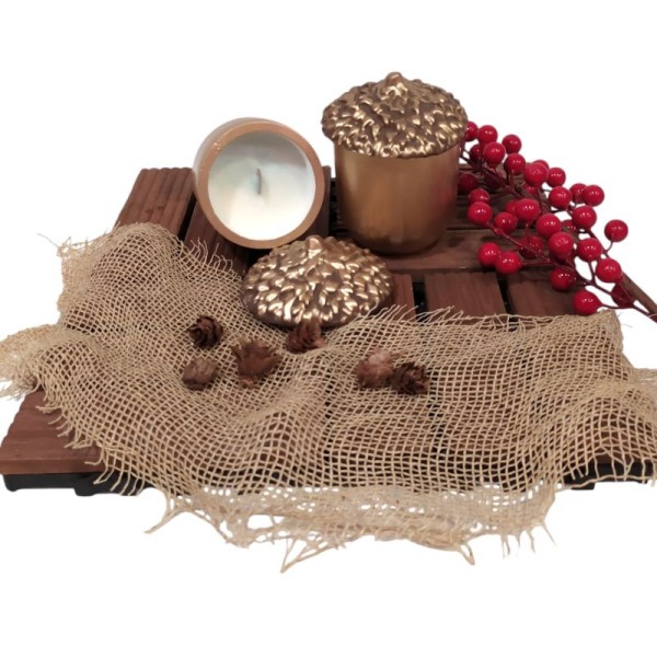 Κεραμικό Βελανίδι με Αρωματικό Κερί Κουραμπιέ